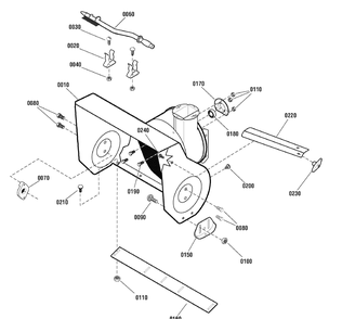 Auger Housing Group Diagram and Parts List for 1695868-CM741450H 2010 Briggs and Stratton Snow Blower